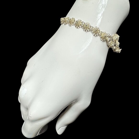 Cuttacki Tarkasi in Orissa Filigree Bracelet 7 inches - Picture 2 of 16